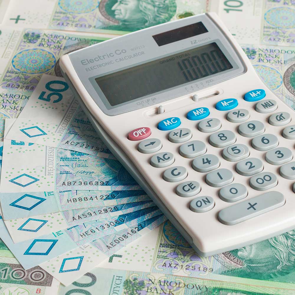 kalkulator i pieniądze